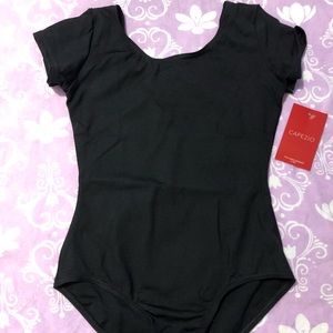 NWT Capezio girls large black leotard